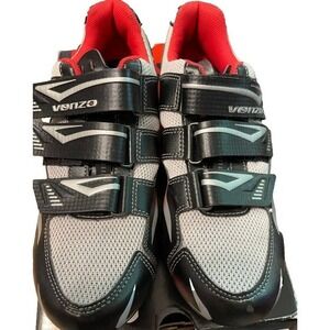 Venzo‎ Bicycle Shoes and Pedals BXRoads 42 UK size 7 US 8 Black & Red Road Bike